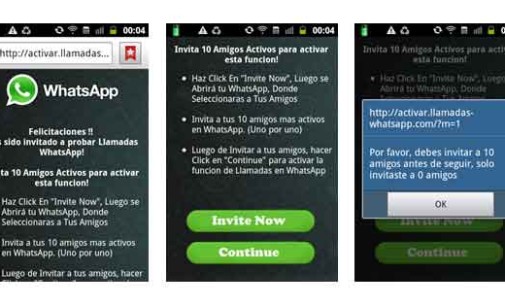 Cuidado con los mensajes falsos sobre llamadas de WhatsApp