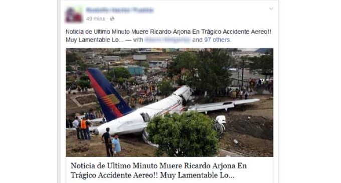 Falsa muerte de Arjona usada para robar información sensible