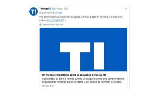 28 millones de cuentas de Taringa han sido comprometidas