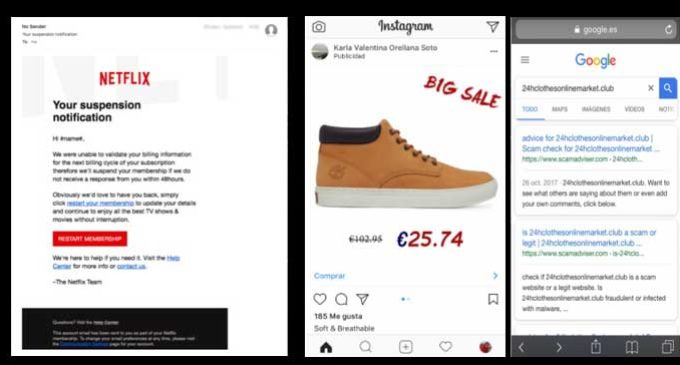 Auge de ofertas falsas que usan Instagram y Netflix como gancho