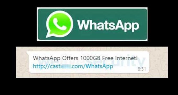 Engaño vía WhatsApp ofrece 1000 GB para navegar por Internet