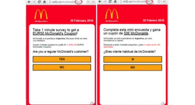 Estafa de WhatsApp que utiliza a McDonald’s llega a Facebook